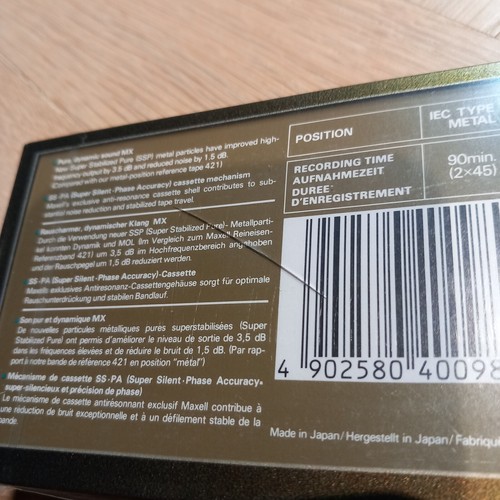 MAXELL MX 90 kaseta magnetofonowa/D646 PUDEŁKO USZKODZONE - Zdjęcie 4 z 4