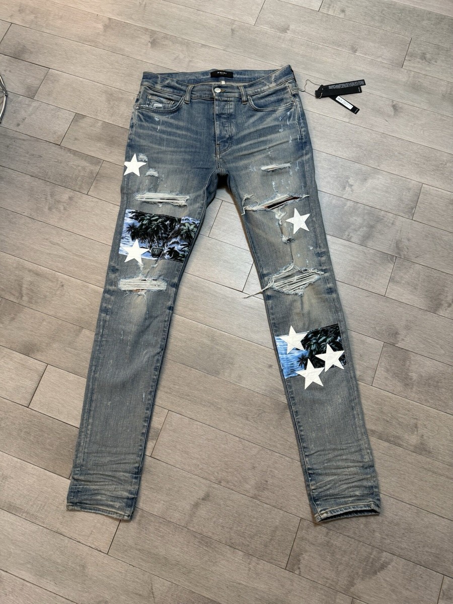 AMIRI Hawaiian Star Art Patch Skinny Jeans Size 33 NWT | eBay