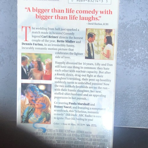 That Old Feeling VHS, 1997 Factory Sealed Bette Midler Dennis Farina Brand New - Picture 9 of 9