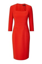 NEW! KAREN MILLEN red stitch pencil dress SIZE 8 10 12 smart occasion wedding