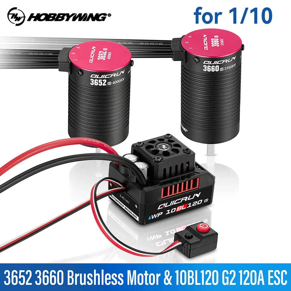 Hobbywing QuicRun 10BL120 120A ESC Sensorless Brushless Motor für 1/10 RC Cars - Bild 4 von 4