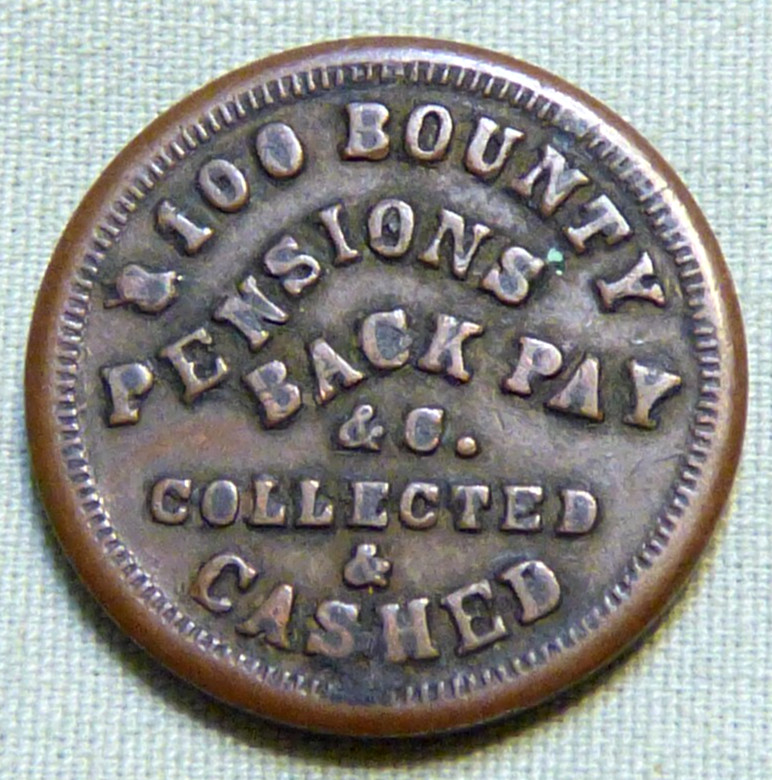 Rare 1863 Civil War Token C. G. Bruce War Claim Agent, Ohio - Lot 380