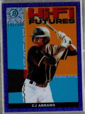 2022 Bowman Chrome Mega Box Hi-Fi Futures Purple Refractors CJ Abrams /250