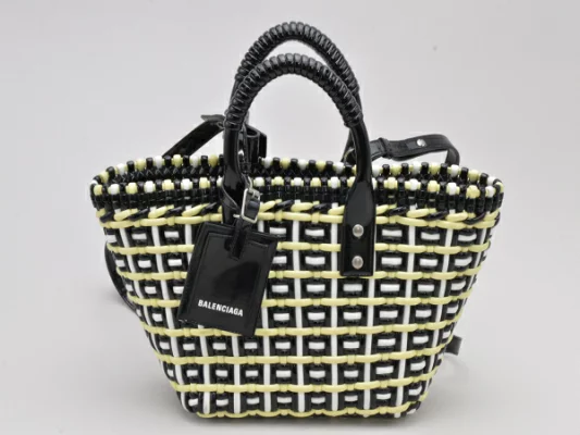 BALENCIAGA Bistro Basket Bag XS Patent Leather 2-Way Hand