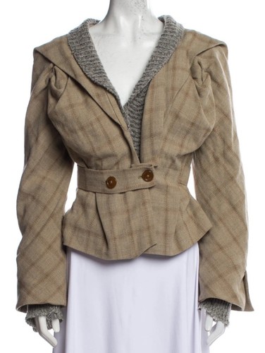 VIVIENNE WESTWOOD GOLD LABEL JACKET IN BEIGE AND GREY WOOL - Picture 4 of 8