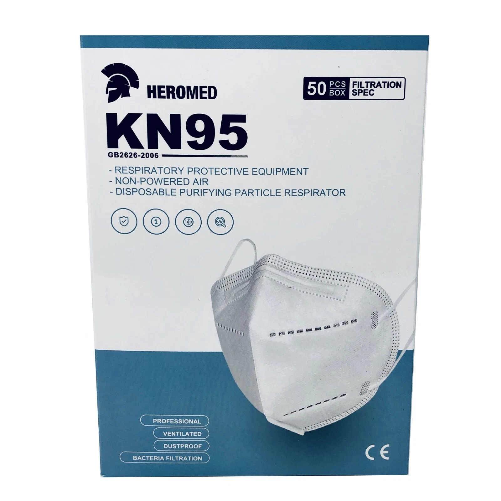 50 Pieces KN95 Disposable Face Masks 95%+ PFE & BFE KN95 (INDIVIDUALLY WRAPPED)
Opens in a new windo