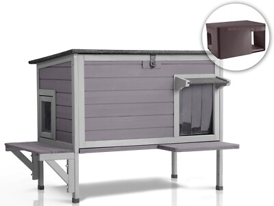 Insulated Cat House Outdoor for Winter Feral Cat Shelter Weatherproof