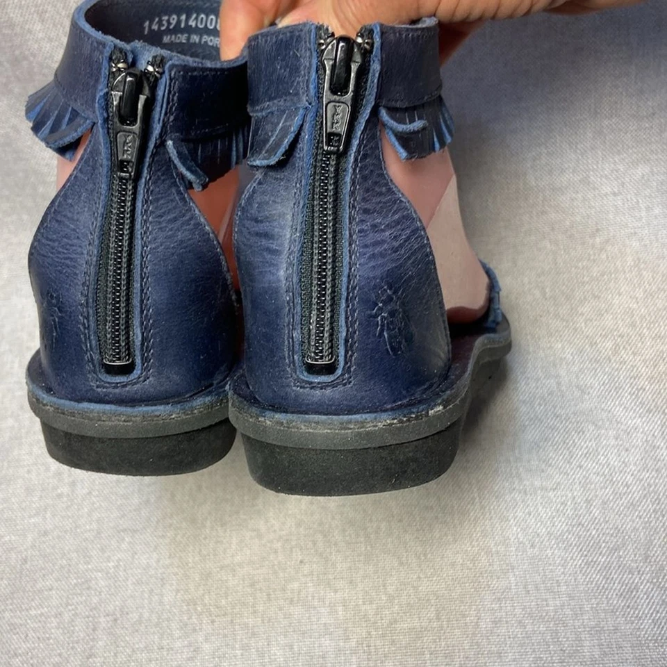 Sandalias boho Fly London para mujer de cuero con flecos y correa en el tobillo talla 35 US-5 Foto 3 de 4