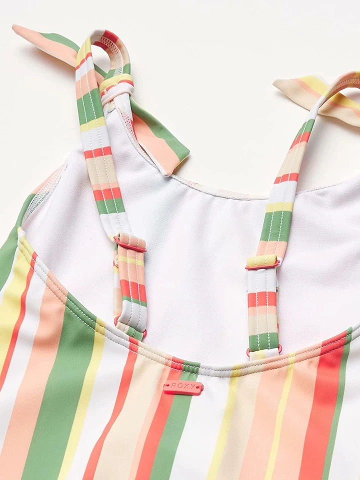 Maiô Roxy 274639 feminino peça única, listra verde relvado sonho V S, 16 EUA - Imagem 3 de 3