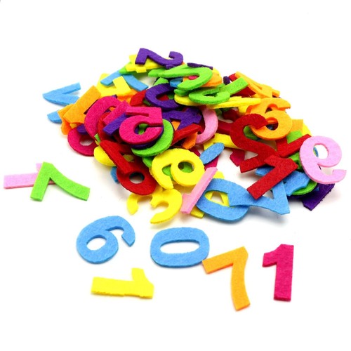 100pcs Mixed Color Cut-outs Felt Number 0-9 for Kids DIY Craft 1" Non-Woven - Photo 3/5