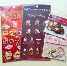 Sanrio Christmas Characters Sticker Set 4 Sheets 80 Flake Seals Hello Kitty Tiny