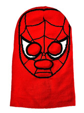 Marvel Spider Man Red Knit Beanie Face Winter Hat One Size Pre Owned