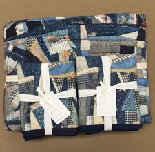 Pottery Barn Salton Reversible Quilt Full/Queen W 2 Standard Shams New 