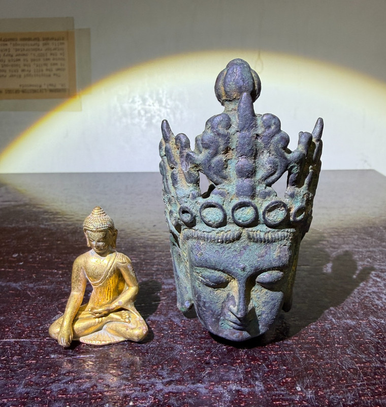 Two Antique/ Vtg. Chinese Export Bronze Buddha Sculptures