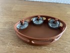 Football Shaped Brown Plastic Hand Tambourine with Metal Jingles — photo 3