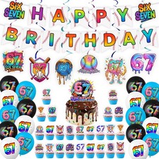 6 7 Birthday Decorations, 67 Meme Themed Birthday Decorations Set Includes Ha...
