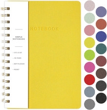 Spiral Notebook-6.10" x 8.19" College Ruled Journal with Inner Pockets and 160 P