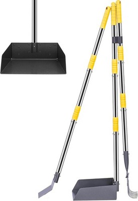 Metal Pooper Scooper for Dogs Long Handle Tray Spade Rake Set Pet Waste Removal