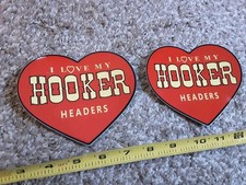Lot Of 2 Vintage Style Hooker Headers Heart Racing Decals Stickers Nhra Nascar