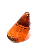 Fire And Light Art Glass Cone Copper Paperweight