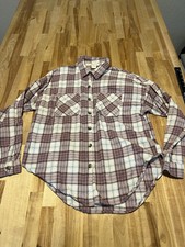 PASSPORT Size Large Women's Top Long Sleeve Snap Front Plaid Flannel 119