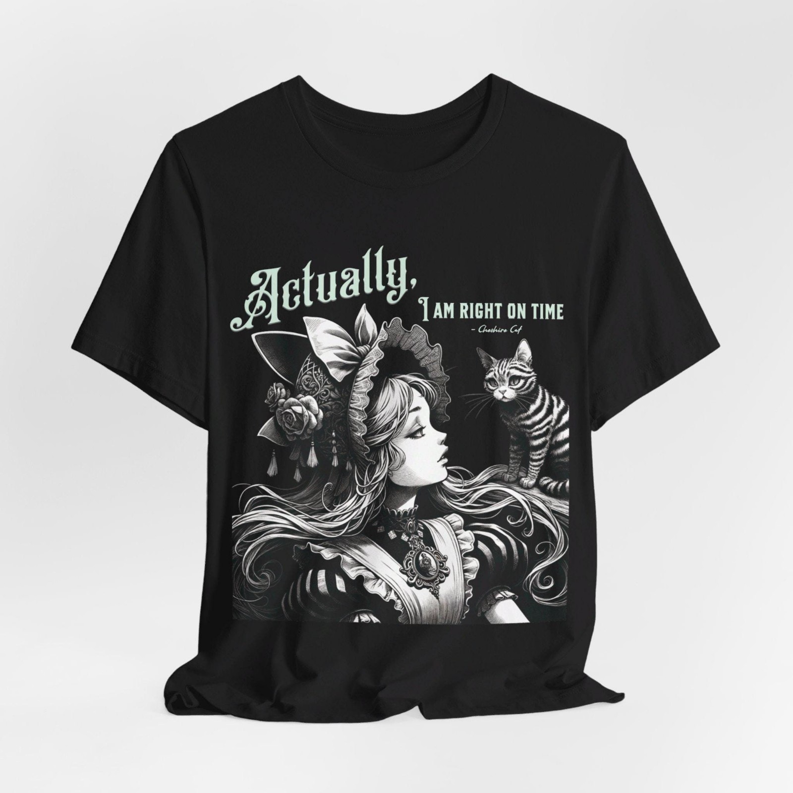 Alice in Wonderland T-Shirt: Cheshire Cat Quote, Gothic Cottagecore Tee