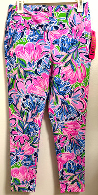 Lilly Pulitzer Corso Pants UPF 50+ Tiger sunrise Golf (Gecko Green) Size 10 NEW