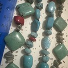 Block Rustic Turquoise Red Coral Double Stranded Necklace — photo 8