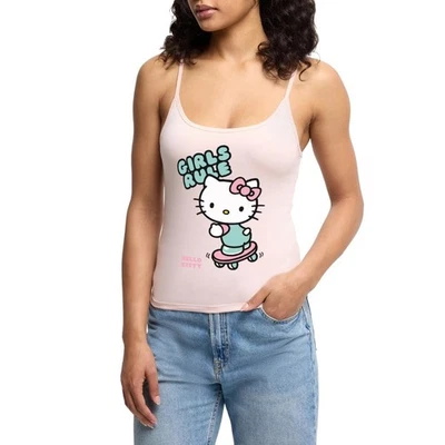 Hello Kitty Auf Skateboard Girls Rule Frauen Premium Organic Top mit - Bild 1 von 4