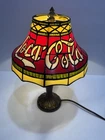 15” Coke Vintage Coca Cola Tiffany Style Plastic Stained Glass Style Shade Lamp