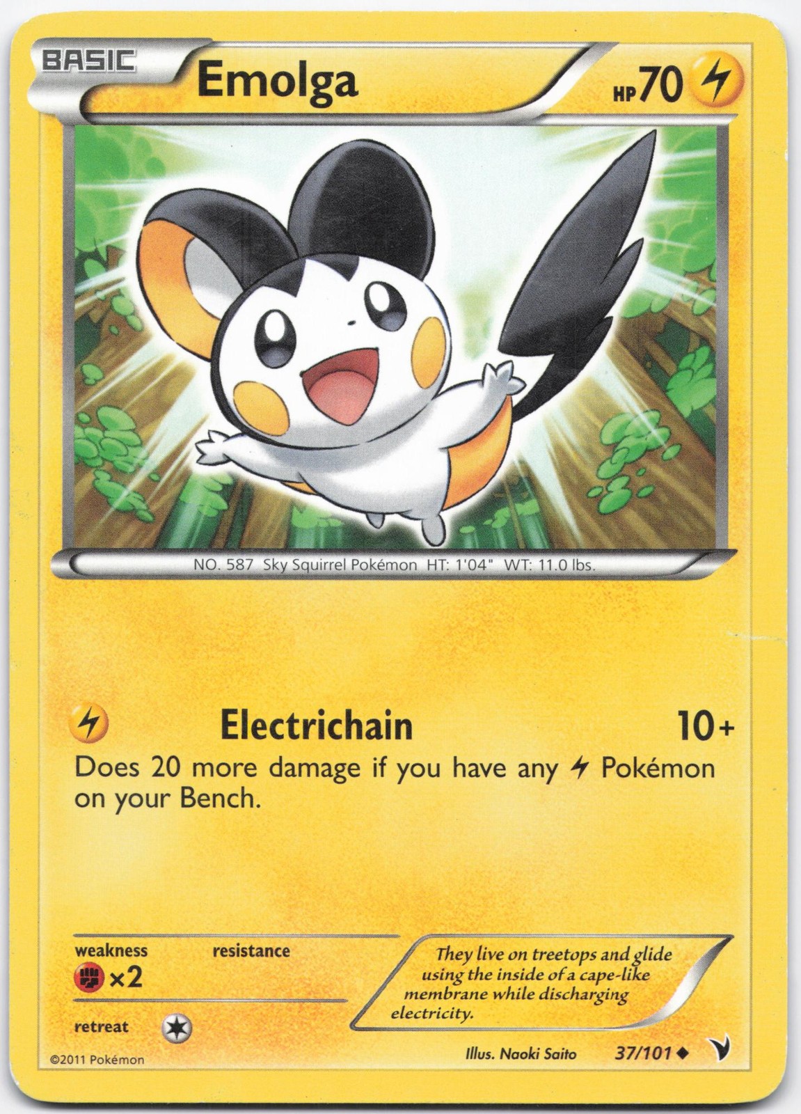 Emolga 37/101 Uncommon Noble Victories Pokemon Heavily Played