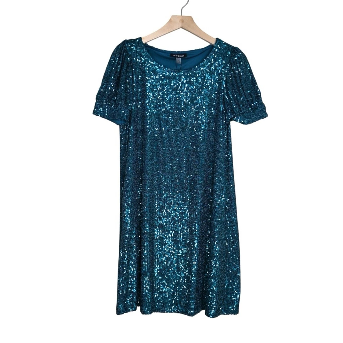 cable and gauge green sequin dress Hunter Green Side Slit Formal Gown with Short Sleeves Emerald / 8 main image 1