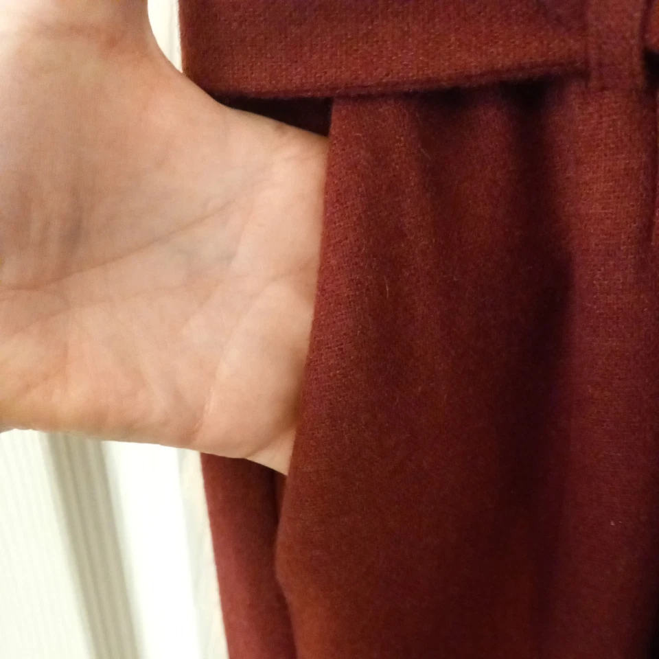 BODEN Rosemoor Paperbag Wool Winter Wide Leg Red Trousers T0240 SIZE UK 14R VGC - Image 3 of 4