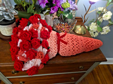 Cute Gradient Rose bouquet textured throw blanket 47 inch