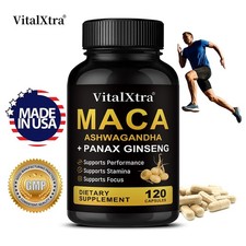Maca Supplement Natural Support Energy And Balance Endurance 120 Capsules