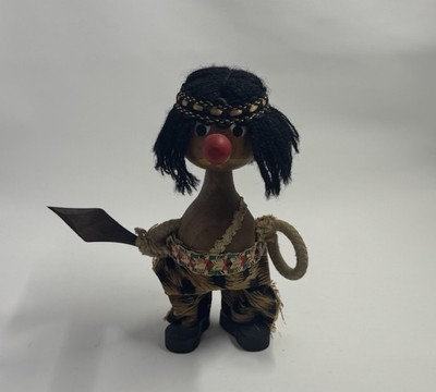 Set Vintage skurrile Kitsch Holz Indianer Indianer Figuren 6'' 