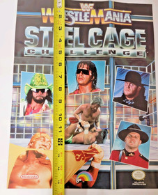 WWF WRESTLEMANIA: STEEL CAGE CHALLENGE Nintendo NES Folded 15&times;11 INCH POSTER