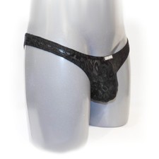 Slip transparent à motif léopard en dentelle (XXL)