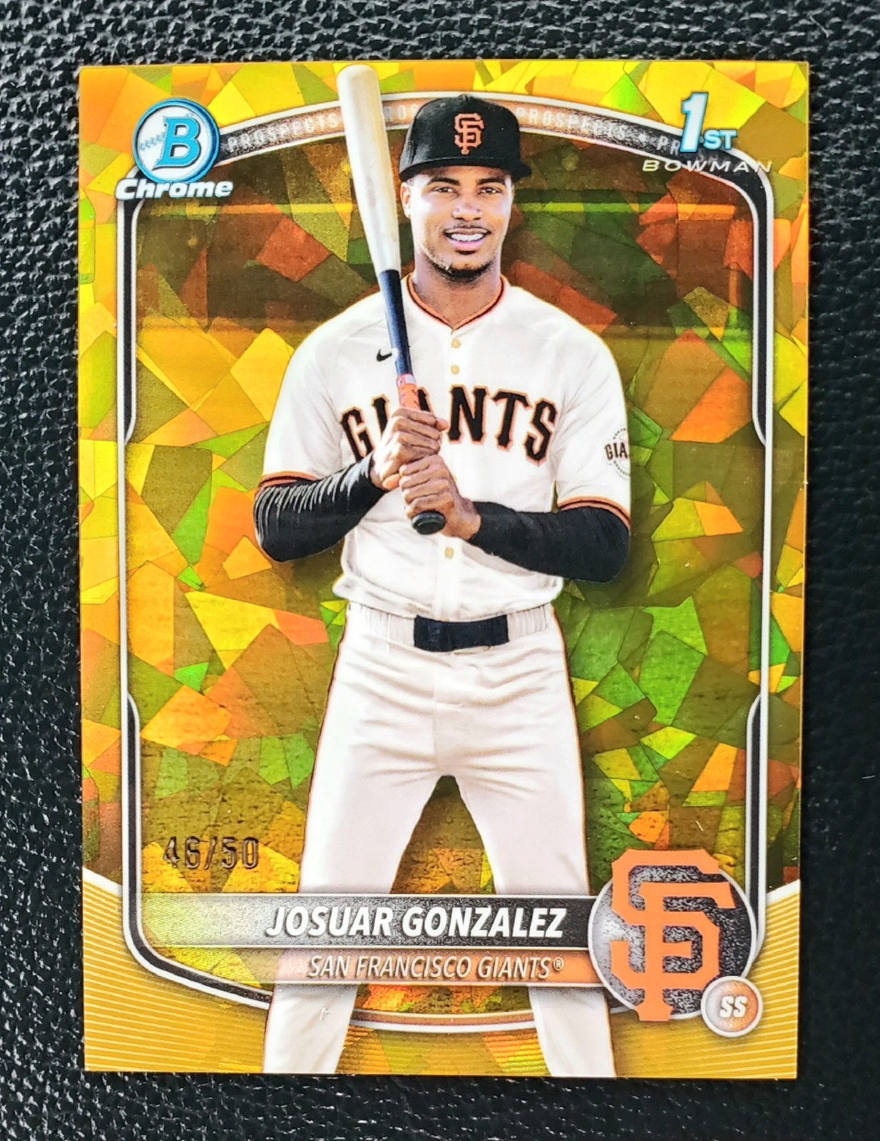 2025 Bowman Chrome Sapphire Josuar Gonzalez 1st Bowman Gold Refractor /50 RC SSP