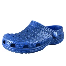 Crocs Classic Crocskin Kids Blue Synthetic Clog Slip-On Junior 3 Casual Wear