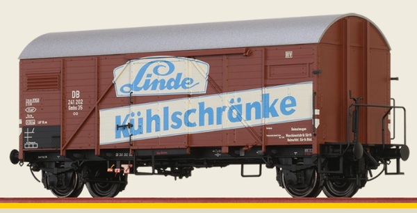 Brawa 50733 Ged. GüTerwagen Gmhs35, Linde KüHlschräNke, Db, Ep.Iii, H0 DC NEU-image