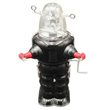 Robby The Robot Tin Wind-Up Toy 6.75" Crank Works Vintage Style Unbranded