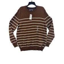 Club Room, Men's Gregor Striped Sweater, Brown, Size Large MSRP 65