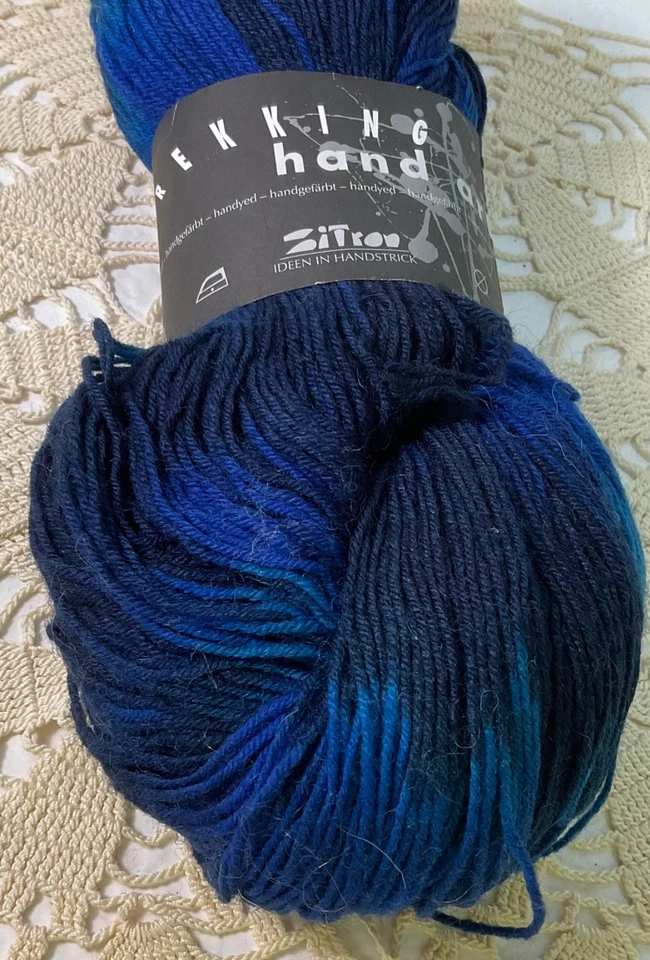ZitronTrekking Hand Art Sock Yarn Unit of 1 Superwash 459 Yds  Blues/Black - Image 2 of 4