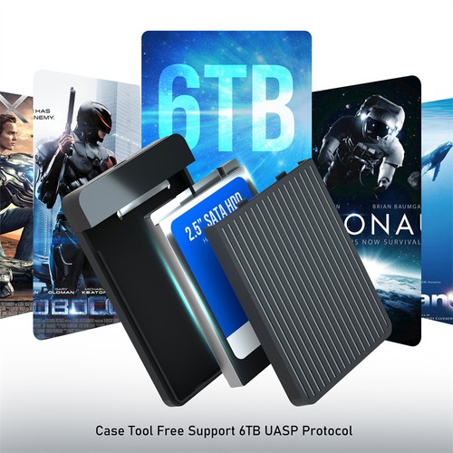 2.5 inch USB3.0 Hard Drive Case External Enclosure Type C/ USB to Sata HD Case - Afbeelding 9 van 12