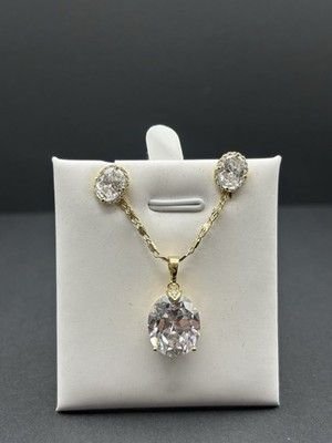 Set De Cadena Y Aretes De Oro Laminado, Exelente Calidad, Uso Diario.