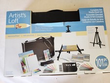 Artist's Loft 101 Piece Deluxe Studio Art Set w/Easel  Messenger Bag