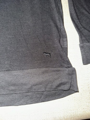 Victoria's Secret PINK XS Extra Small Long Sleeve T-Shirt Women's V Neck Black - Picture 2 of 4