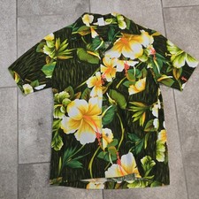 Vintage Royal Hawaiian Bark Shirt Mens Sz S Bark Cloth Floral Resort Vacation