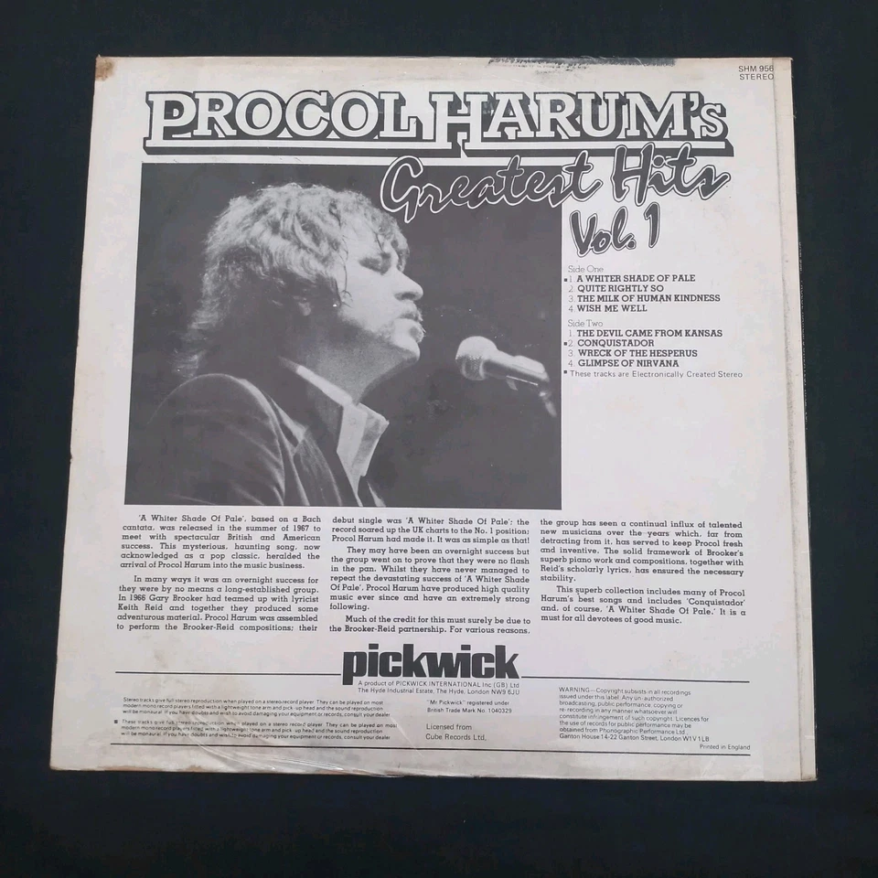PROCOL HARUM- GREATEST HITS VOLUME TWO, SHM 956 A1 B1 EXCELLENT VINYL - Image 2 of 4